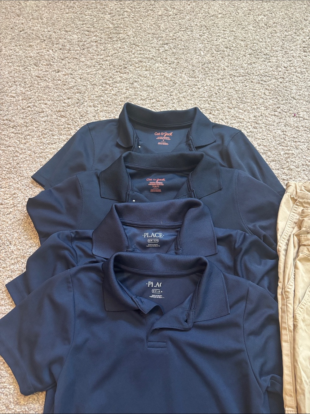 Navy School Polo Shirts and Khaki Shorts Set Boys small 6/7 - Picture 2 of 4